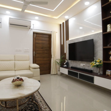 TV Unit Interior Design - Aakriti Esta - 3bhk - Tellapur