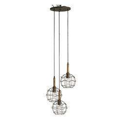 Currey & Company Sibley Trio Pendant in Emery Rust - Pendant Lighting