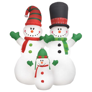 vidaXL Inflatable Snowman Family With LEDs 96.1"