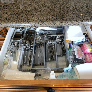 Before: Overcrowded Cutlery Drawer with No Knife Storage