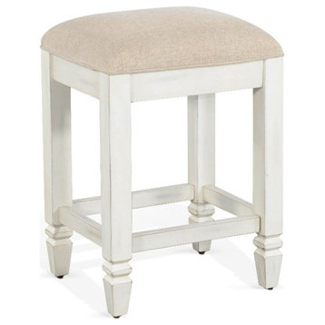 Sunny Designs Pasadena 24"H Mahogany Counter Stool in Off White/Light Brown