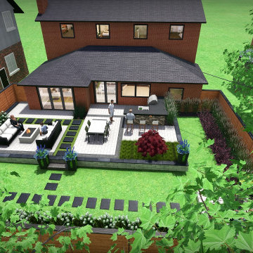 Etobicoke Backyard with Outdoor Kitchen