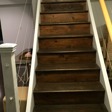 Quick basement redo with modernized Steps