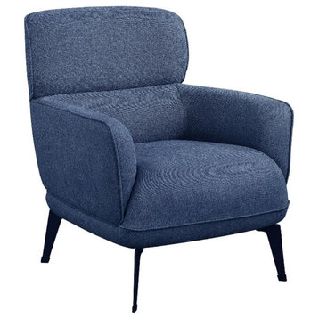 Coaster Transitional Upholstered Fabric Accent Chair in Blue
