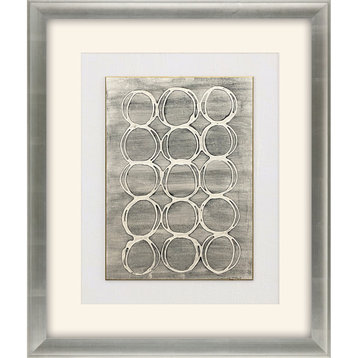 Concentric in Pearl White Framed Art
