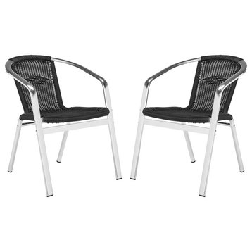 Safavieh Cordova Indoor-Outdoor Stackable Armchairs, Set of 2, Dark Teal