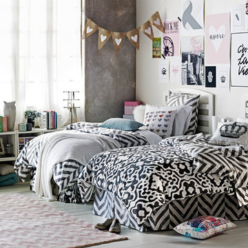 Urban Ikat + Tiled Chevron Dorm Room