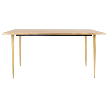 Chance Wood & Brass Dining Table