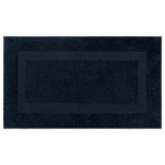 Mohawk Home - Mohawk Home Prestige Knitted Bath Rug, Indigo, 2' x 3' 4" - Refresh the bath spaces around your home with this essential bath collection featuring a dynamic high/low wide border design. Fit for a spa, these plush bath rugs offer everyday durability, sumptuous softness, and exquisite style in a variety of versatile sizes and colors to bring any bath space to life. Designed to hold up under heavy wear and tear, these resilient bath rugs offer advanced soil, stain, fade, and skid protection - the perfect choice for high-traffic areas.