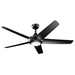 Kichler - Kichler 1-LT LED 52" Kapono Fan 330089SBK - Satin Black - Kapono 52" LED Ceiling Fan in a Satin Black finish and Frosted White Polycarbonate Lens comes with 4 trim ring finishes that can be switched out to create your own unique mixed finish look. With its streamlined design and multiple trim ring options, you are sure to create the perfect look in any room.