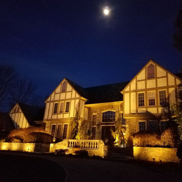 Lighting makes for a powerful statement on this gorgeous home