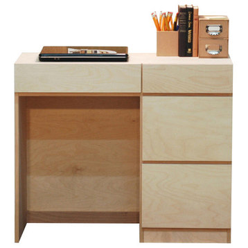 Mid Century Desk, 16x36x30, Birch Wood, Unfinished