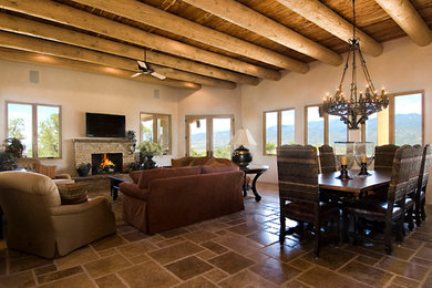 Trendy living room photo in Albuquerque