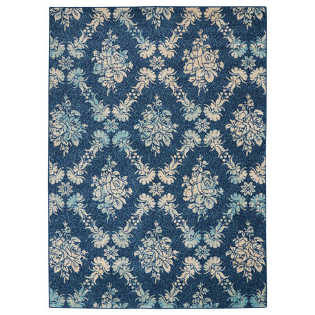 Nourison Tranquil TRA09 Navy/Light Blue 5'3" x 7'3" Area Rug