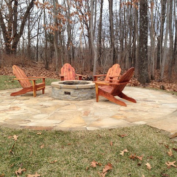 Patios with fire pits and steps