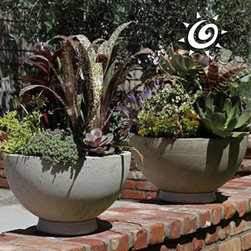 Concrete Succulent Bowl - Outdoor Pots And Planters