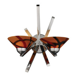 Elk - Refraction 2-Light Wall Sconce, Polished Chrome and Jasper Glass - Wall Sconces