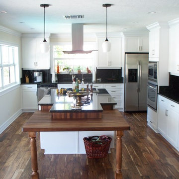 White Cabinet Kitchen with Black Tabletop