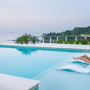 in water chaise loungers
