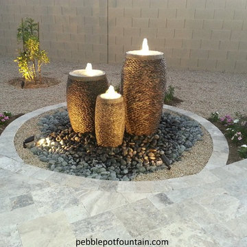 Pebble Pot Fountain set of three