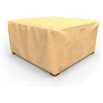 Budge - Budge All-Seasons Square Patio Table Cover / Ottoman Cover Extra Large (Nutmeg) - The Budge All-Seasons Square Patio Table Cover / Ottoman Cover, Extra Large provides high quality protection to your outdoor side table, ottoman or coffee table. The All-Seasons Collection by Budge combines a simplistic, yet elegant design with exceptional outdoor protection. Available in a neutral blue or tan color, this patio collection will cover and protect your square patio table cover, season after season. Our All-Seasons collection is made from a 3 layer SFS material that is both water proof and UV resistant, keeping your patio furniture protected from rain showers and harsh sun exposure. The outer layers are made from a spun-bonded polypropylene, while the interior layer is made from a microporous waterproof material that is breathable to allow trapped condensation to flow through the cover. Our waterproof ottoman covers feature Cover stays secure in windy conditions. With our All-Seasons Collection you'll never have to sacrifice style for protection. This collection will compliment nearly any preexisting patio d'cor, all while extending the life of your outdoor furniture. This patio square table cover measures 16" High x 36" Wide x 36" Long.
