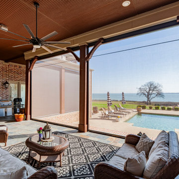 Exterior Motorized Screens For Traditional Home