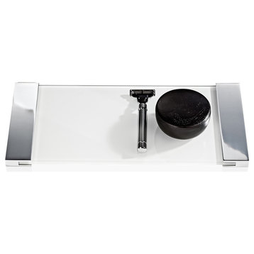 DW TAB 34 Bathroom Tray in Opal Glass/Chrome