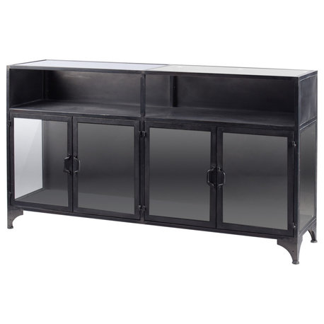 Pender Black Metal w/Glass Doors Display Cabinet