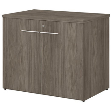 Office 500 36W Storage Cabinet with Doors in Modern Hickory - Engineered Wood