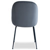 Verona Dining Chair, Set of 2, Dark Grey Velvet, Black Legs