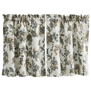 Madison Floral Tailored Tiers, Blue, 56x36