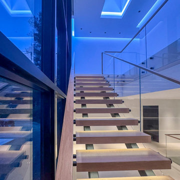 Project #126 | Contemporary Staircases with Integrated LEDs & Glass Railing