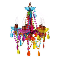 Silly Gifts SY100772MC-110V Gypsy Small Multicolored 5 Arm Chandelier - Chandeliers