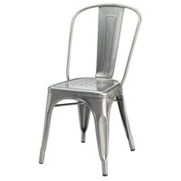 Cassandra Contemporary Steel Stackable-Style Dining Chair, Gunmetal