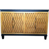 Alessio 4-Door Art Deco Sideboard, Black and Gold