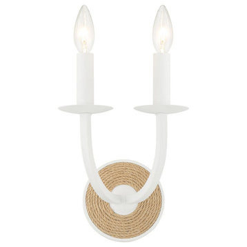 Lanton Two Light Wall Sconce in Sand White