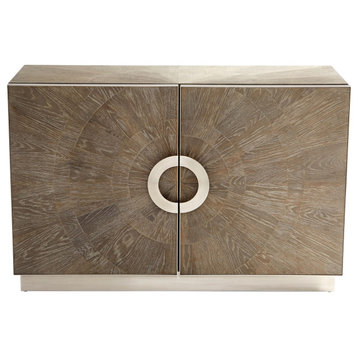 Cyan 10227 Cabinet Weathered Oak And Stainless Steel