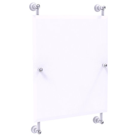 Carolina Crystal Frameless Rail Mounted Mirror, Matte White