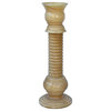 Yellow Color Alabaster Stone Column Floor Lamp Display Hws1852