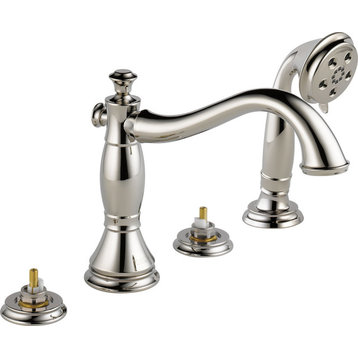 Delta Cassidy Roman Tub with Hand Shower Trim - Less Handles, Polished Nickel
