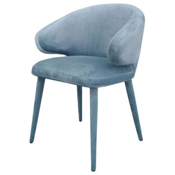 Laura Modern Blue Gray Fabric Dining Chair, Set of 2