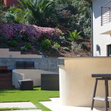Hidden hot tub with Ipe deck surrounds.