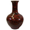 Chinese Handmade Ox Blood Red Marks Ceramic Accent Vase Hws342