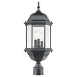 Acclaim Lighting - Acclaim Lighting 5187BK Madison - Three Light Post - This Three Light Post Mount has a Black Finish and is part of the Madison Collection.  Shade Included.Madison Three Light Post Matte Black Clear Beveled Glass *UL Approved: YES *Energy Star Qualified: n/a  *ADA Certified: n/a  *Number of Lights: Lamp: 3-*Wattage:60w Candelabra bulb(s) *Bulb Included:No *Bulb Type:Candelabra *Finish Type:Matte Black
