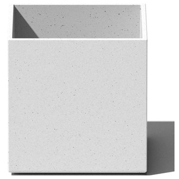 Veadek Geo Series Cube 5" Planter, White, 5 Inch, 1 Pack