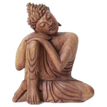 Wooden Buddha Teak Wood Statue, Large