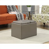 Convenience Concepts Designs4Comfort Accent Storage Ottoman in Gray Faux Leather