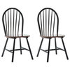 Windsor Farmhouse Chair, set of 2, Black/Cherry
