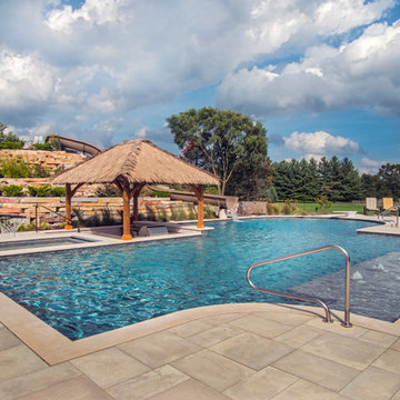 Barrington Hills Swimming Pool, Hot Tub, Sunken Bar and Slide