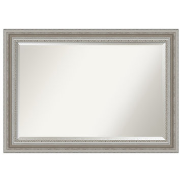 Parlor Silver Beveled Bathroom Wall Mirror - 41.5 x 29.5 in.